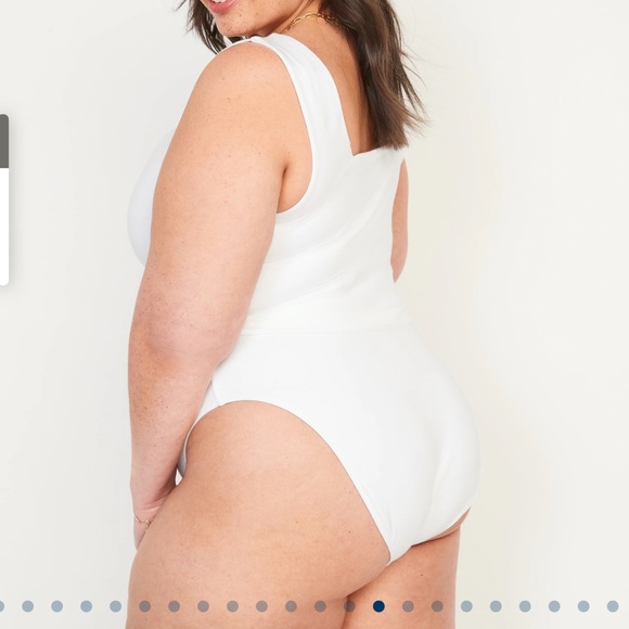 NWT OLD NAVY Fitted Sleeveless Square-Neck Bodysuit Color: White Lilies - Picture 7 of 10